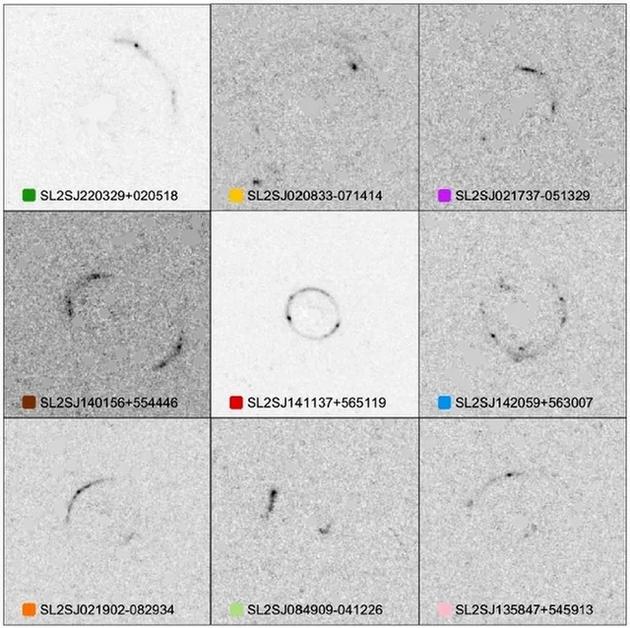 哈勃太空望远镜拍摄到星系在一个叫做引力透镜的过程中“弯曲”周围密集背景物体，研究人员利用这些图像测试神经网络的性能，从而理解引力透镜的特征。